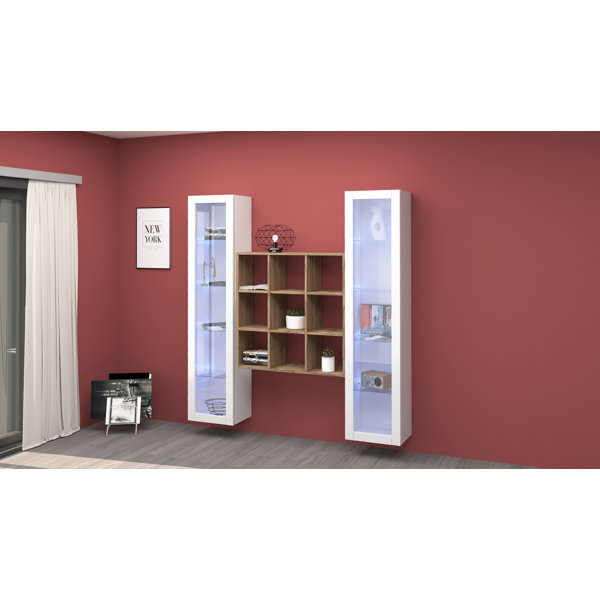  Furniture Maruska 180Cm H x 170Cm W Floating Bookcase Wayfair.co.uk